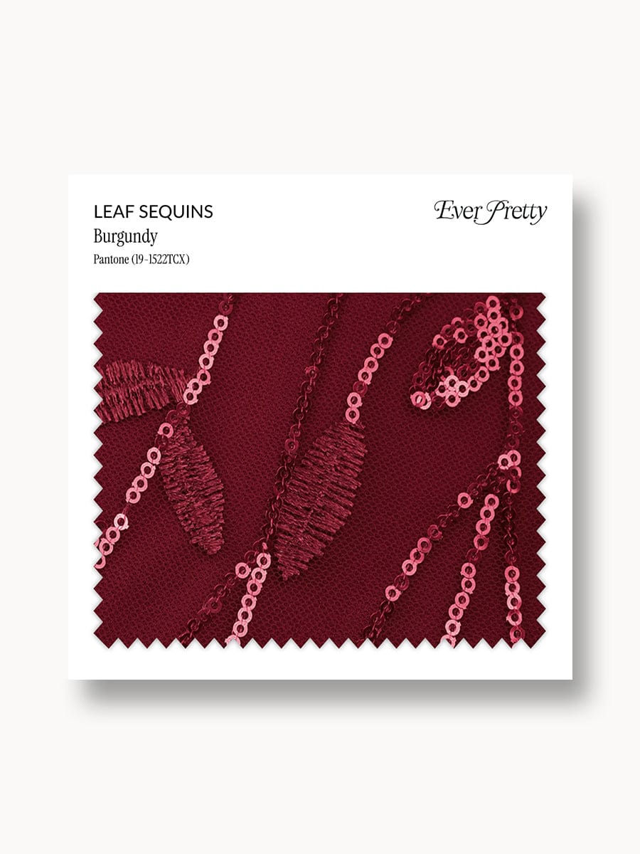Ever-Pretty Échantillon de Sequins Feuille#Couleur_Bordeaux