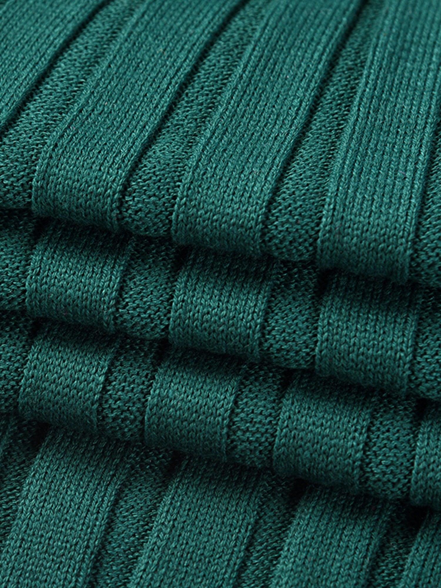 Robe Pull Femme d'hiver Élégante Col Rond Ceinture Manches Longues Casual Chic #Couleur_Vert Fonce