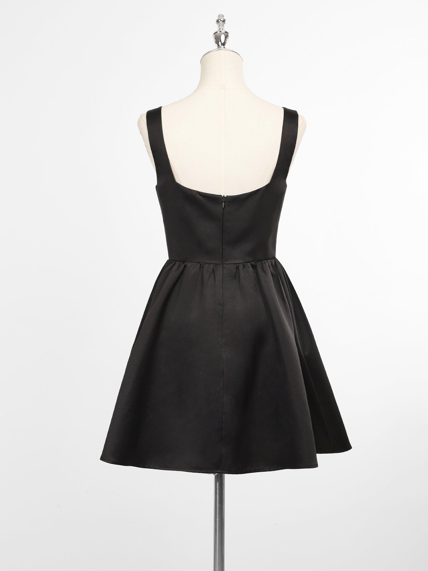 Robe trapèze chic à encolure carrée et dos nu Robe trapèze chic à encolure carrée et dos nu