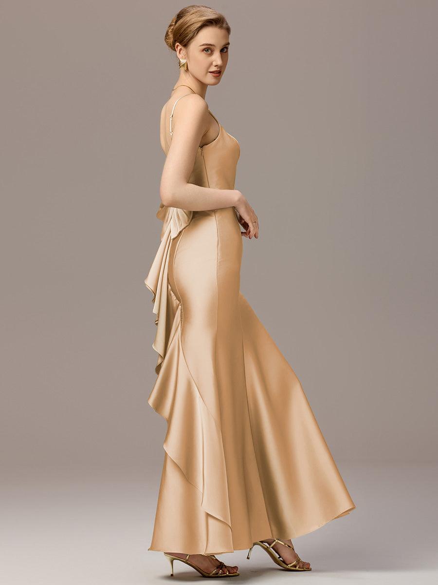Robes de demoiselle d'honneur dos nu avec nœuds #Couleur_Charbon