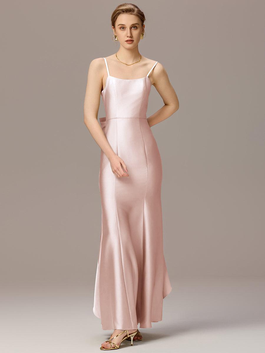 Robes de demoiselle d'honneur dos nu avec nœuds #Couleur_Rose
