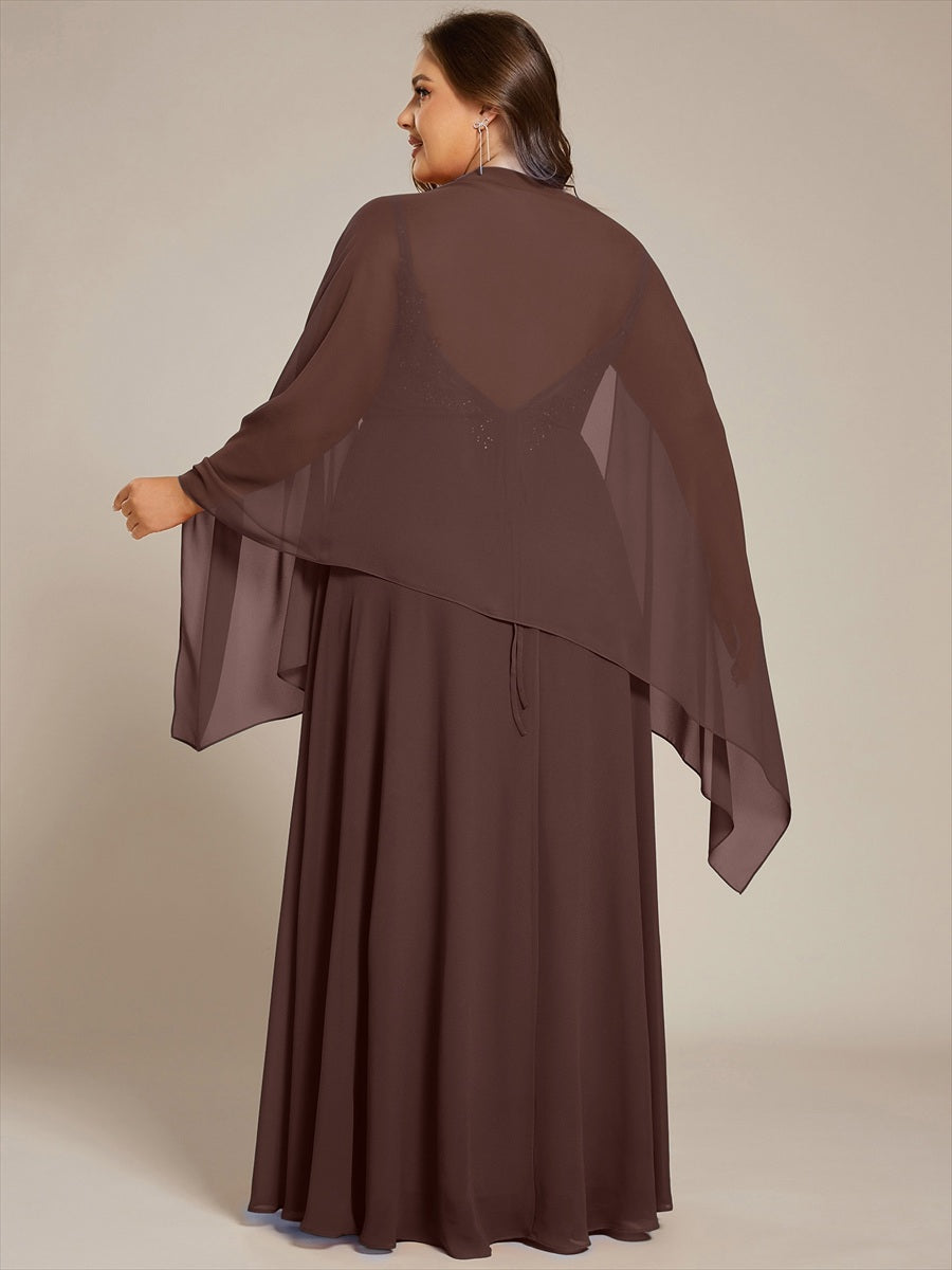 ever CHARLEE | Châle en mousseline élégant pour femme idéal pour une occasion spéciale #Couleur_Marron chocolat