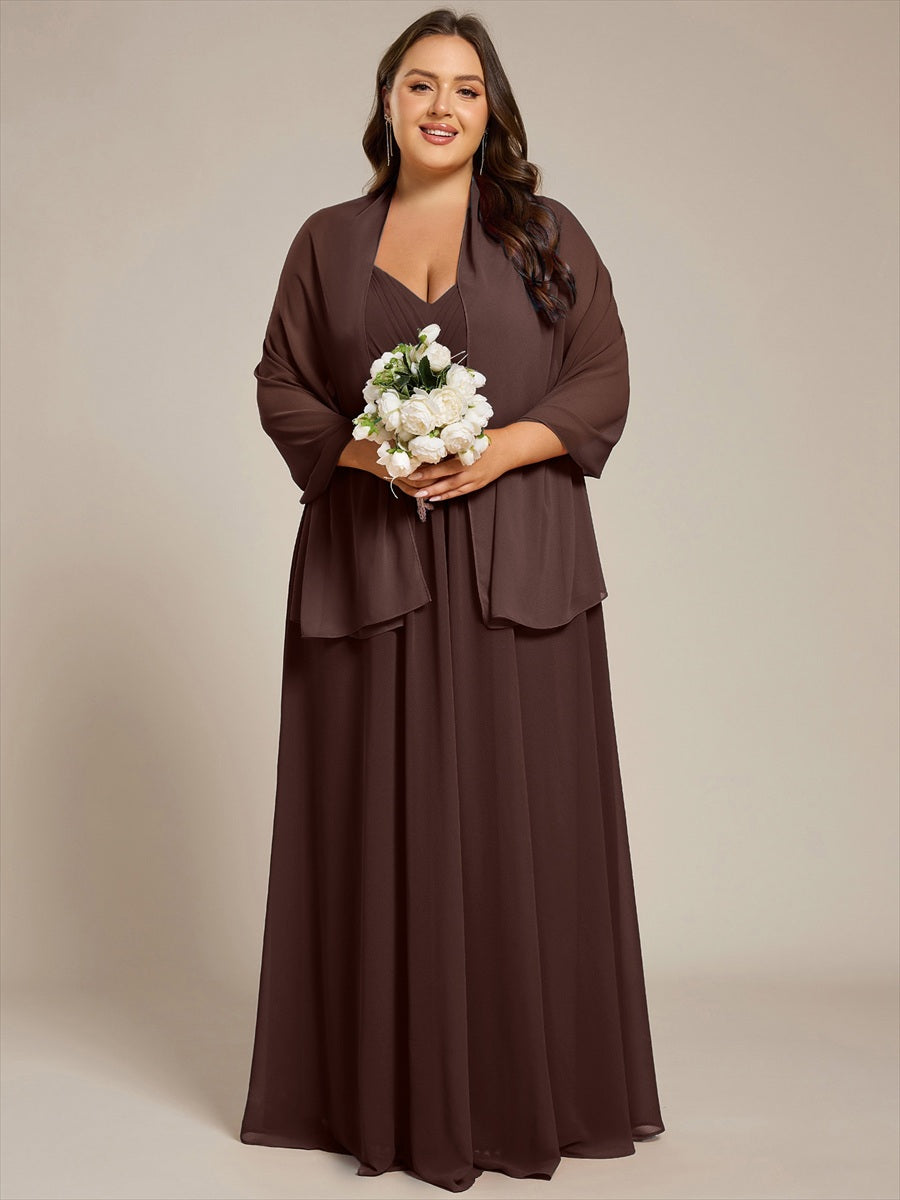 ever CHARLEE | Châle en mousseline élégant pour femme idéal pour une occasion spéciale #Couleur_Marron chocolat