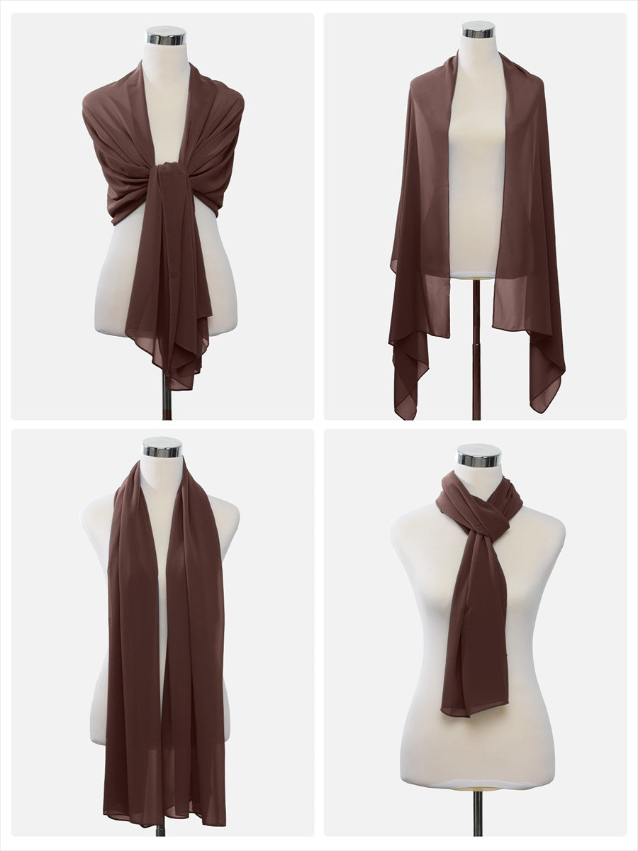ever CHARLEE | Châle en mousseline élégant pour femme idéal pour une occasion spéciale #Couleur_Marron chocolat