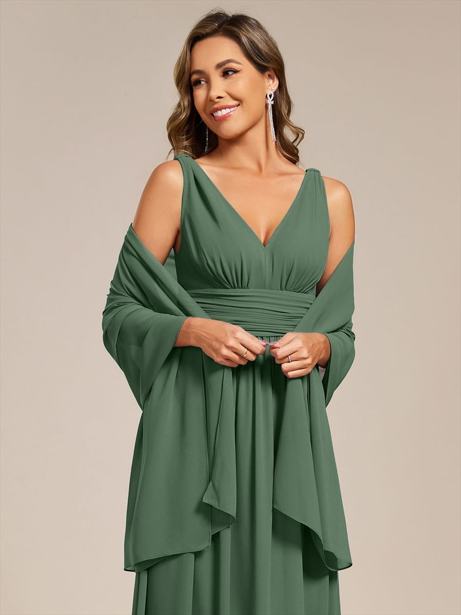 Châle en mousseline élégant pour femme pour une occasion spéciale #couleur_Eukalyptus Grün