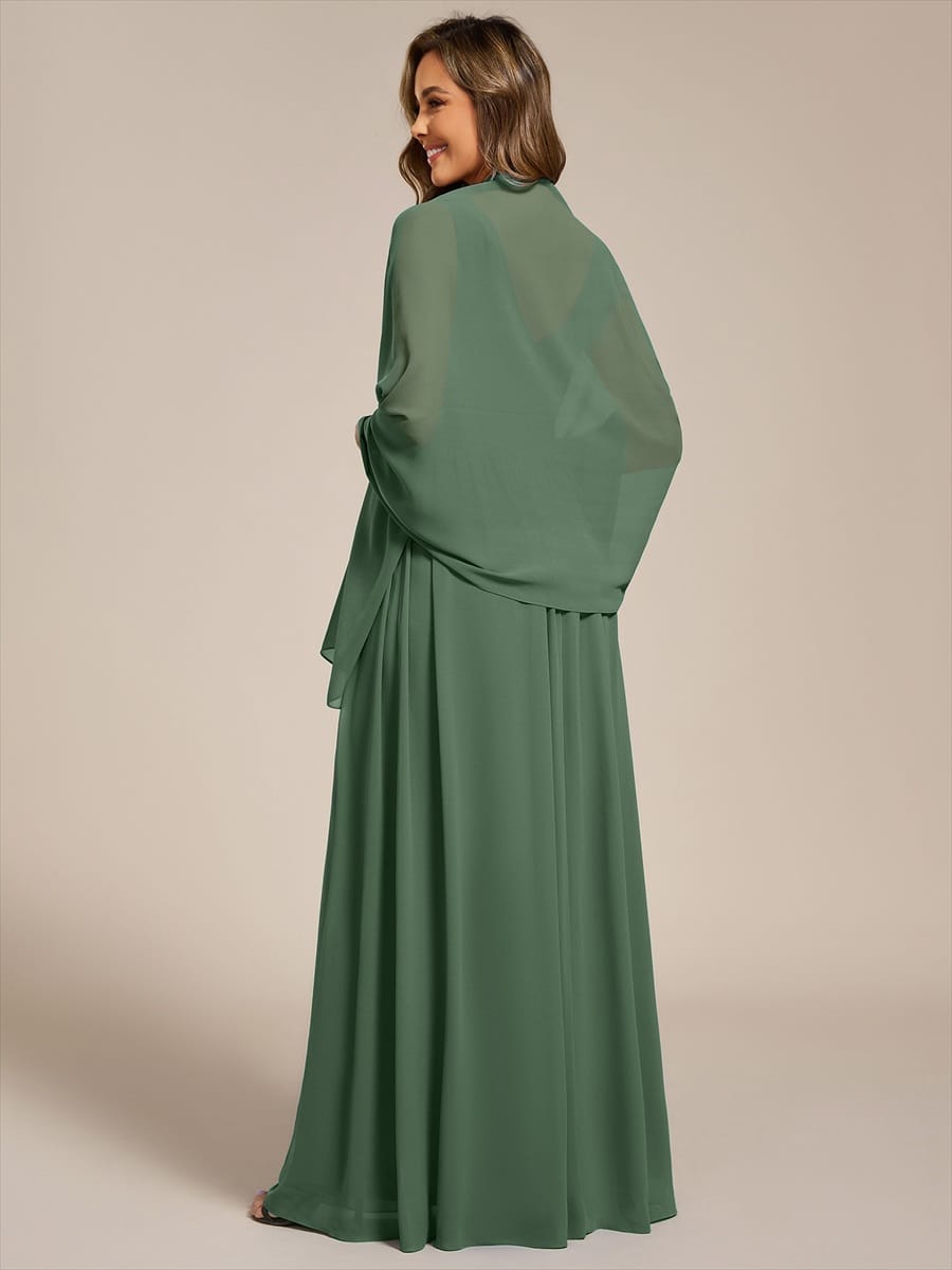 Châle en mousseline élégant pour femme pour une occasion spéciale #couleur_Eukalyptus Grün