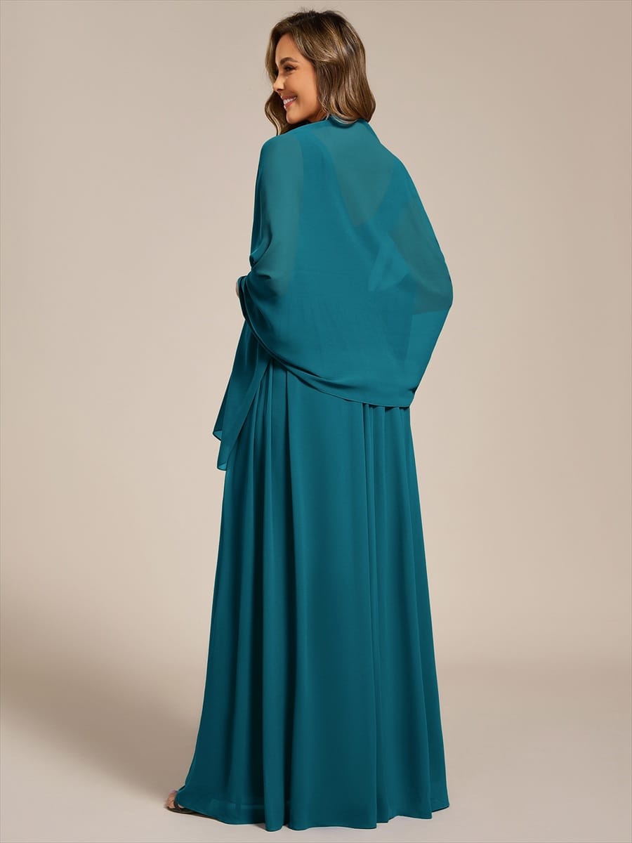 Châle en mousseline élégant pour femme pour une occasion spéciale #couleur_Bleu sarcelle