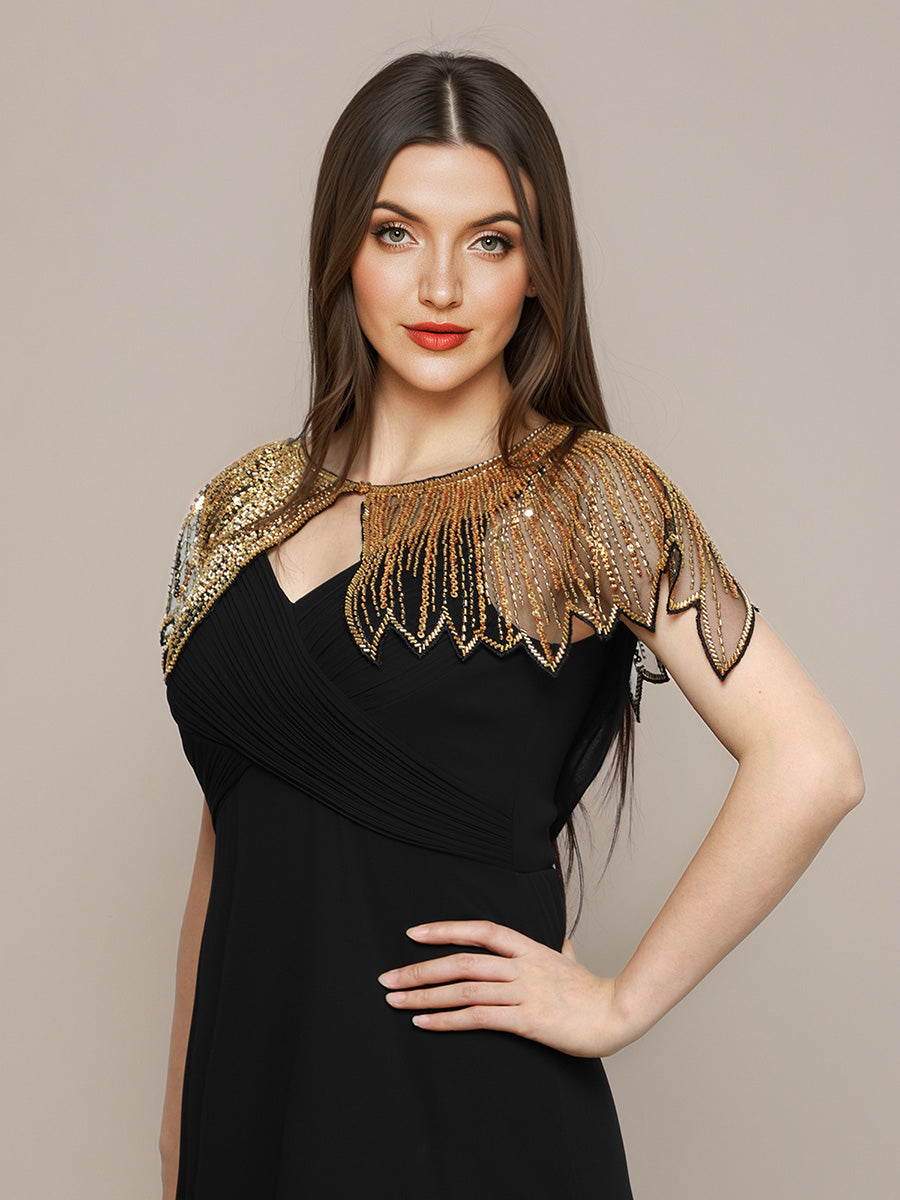 Cape châle perlée scintillante