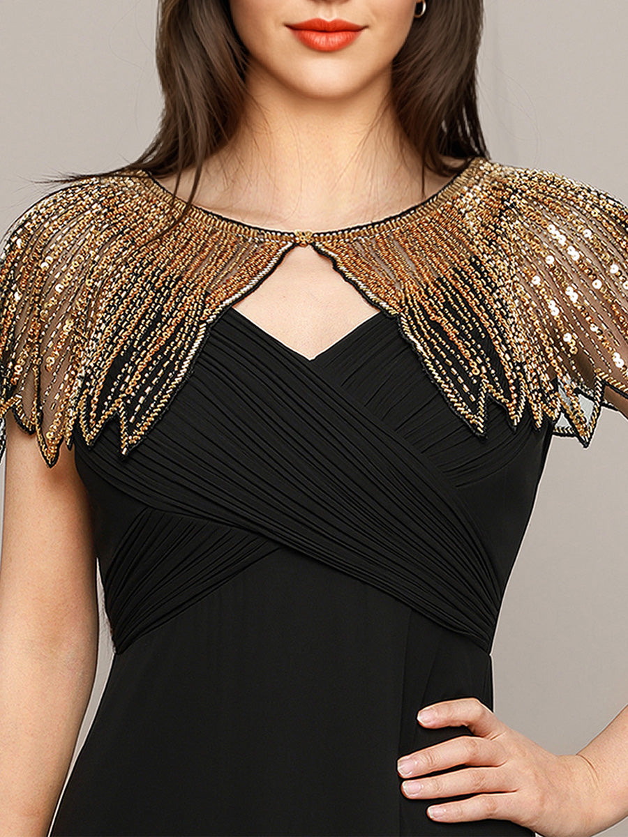 Cape châle perlée scintillante