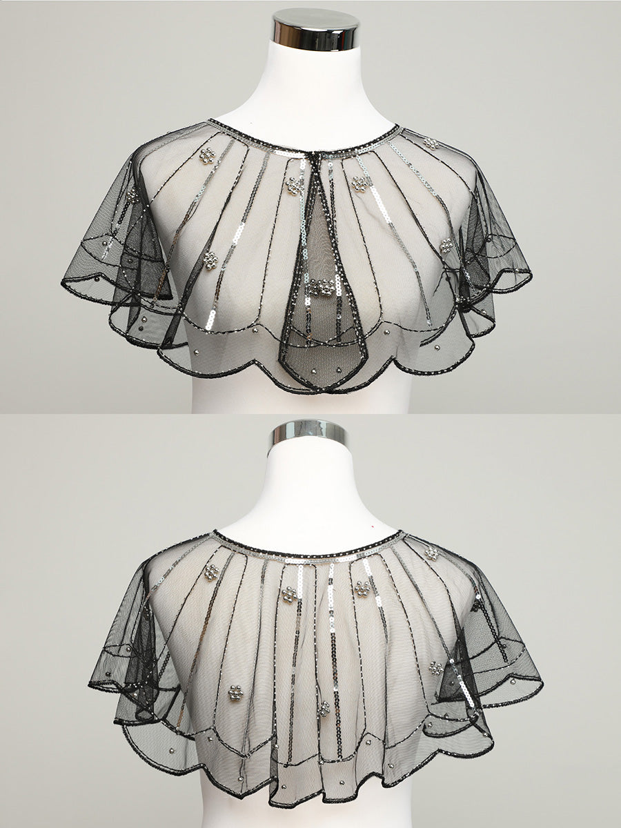 Châle transparente ornée et scintillante