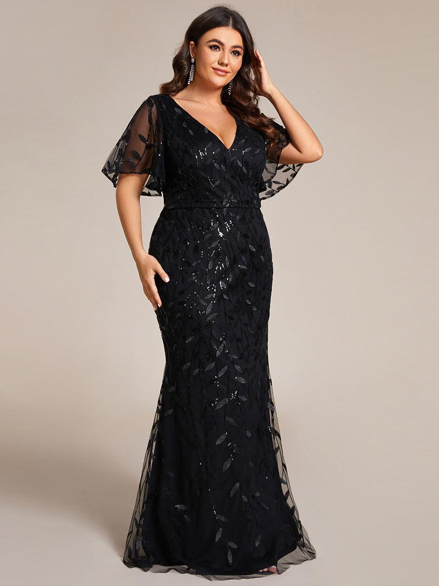 Robe de soirée noire pour fête d'automne et d'hiver 2024 #Style_EE00693BK