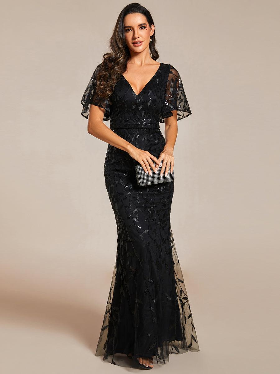 Robe de soirée noire pour fête d'automne et d'hiver 2024 #Style_EE00693BK