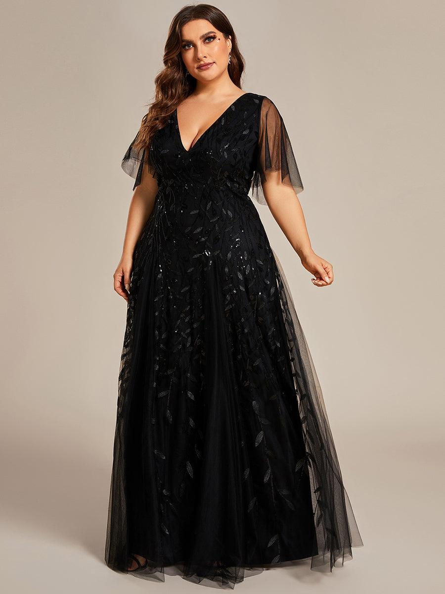 Robe de soirée noire pour fête d'automne et d'hiver 2024 #Style_EE00736BK