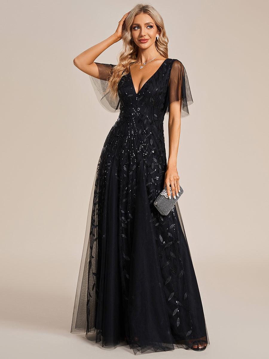 Robe de soirée noire pour fête d'automne et d'hiver 2024 #Style_EE00736BK
