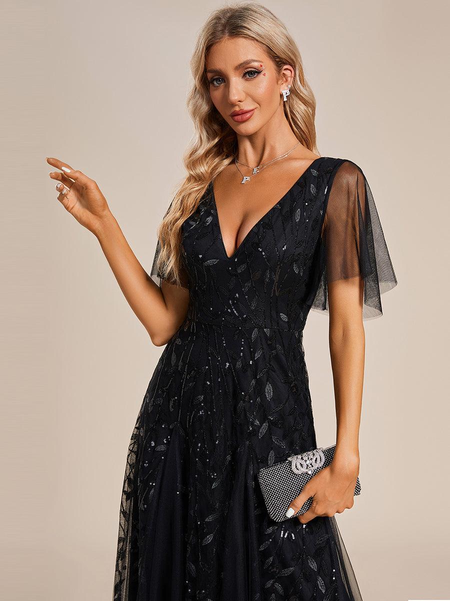 Robe de soirée noire pour fête d'automne et d'hiver 2024 #Style_EE00736BK