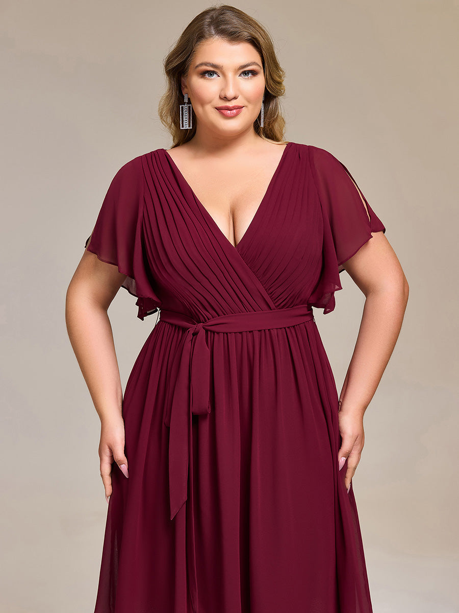 Robe d'invité de mariage trapèze en mousseline fluide à encolure ronde et longueur au genou #Couleur_Noir