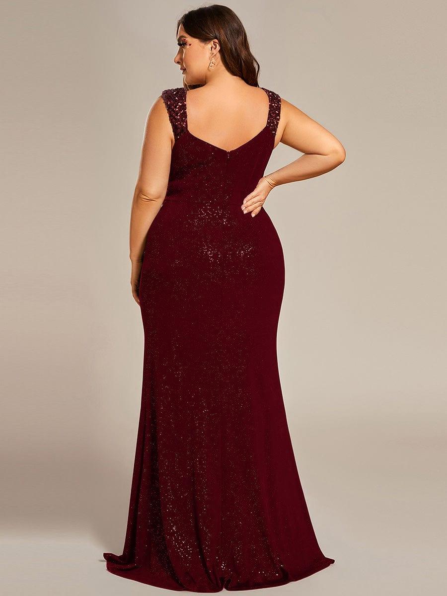 Robe de soirée bordeaux automne et hiver #style_EE01888BD