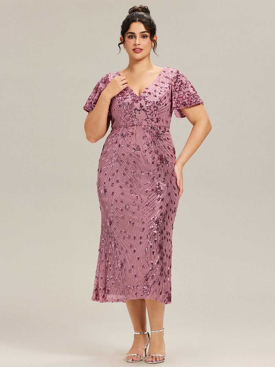 Robe d'invité de mariage trapèze en mousseline fluide à encolure ronde et longueur au genou #Couleur_Orchidee