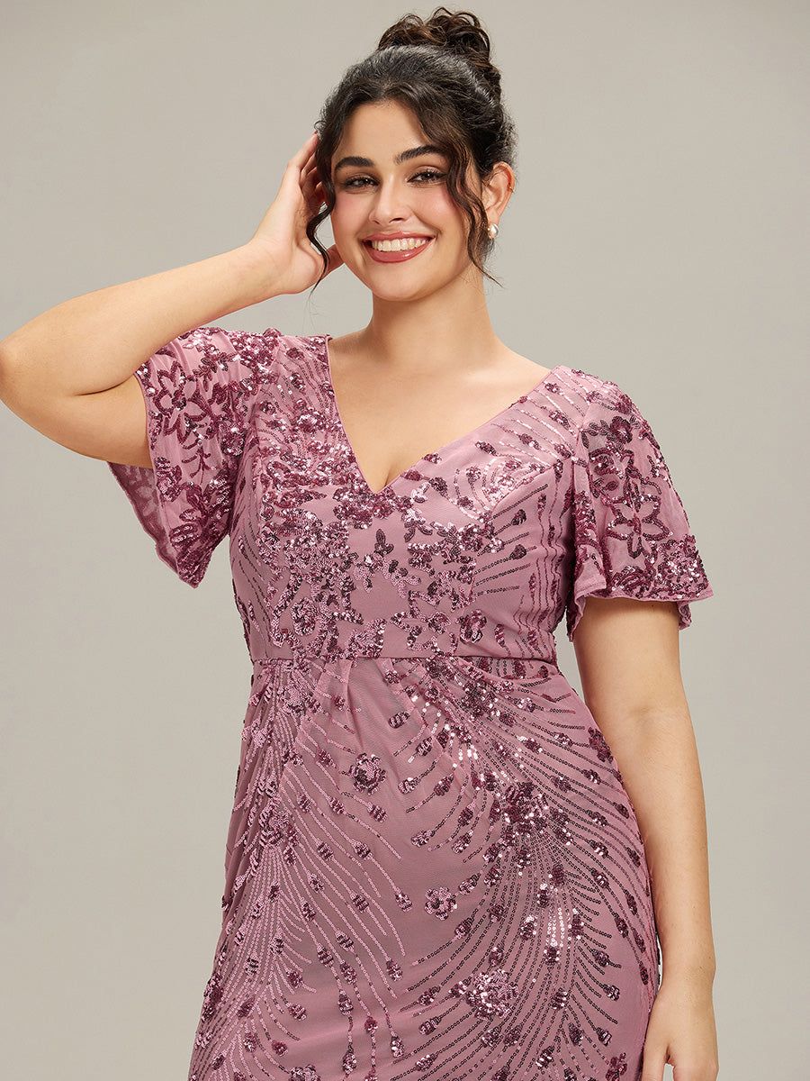 Robe d'invité de mariage trapèze en mousseline fluide à encolure ronde et longueur au genou #Couleur_Orchidee
