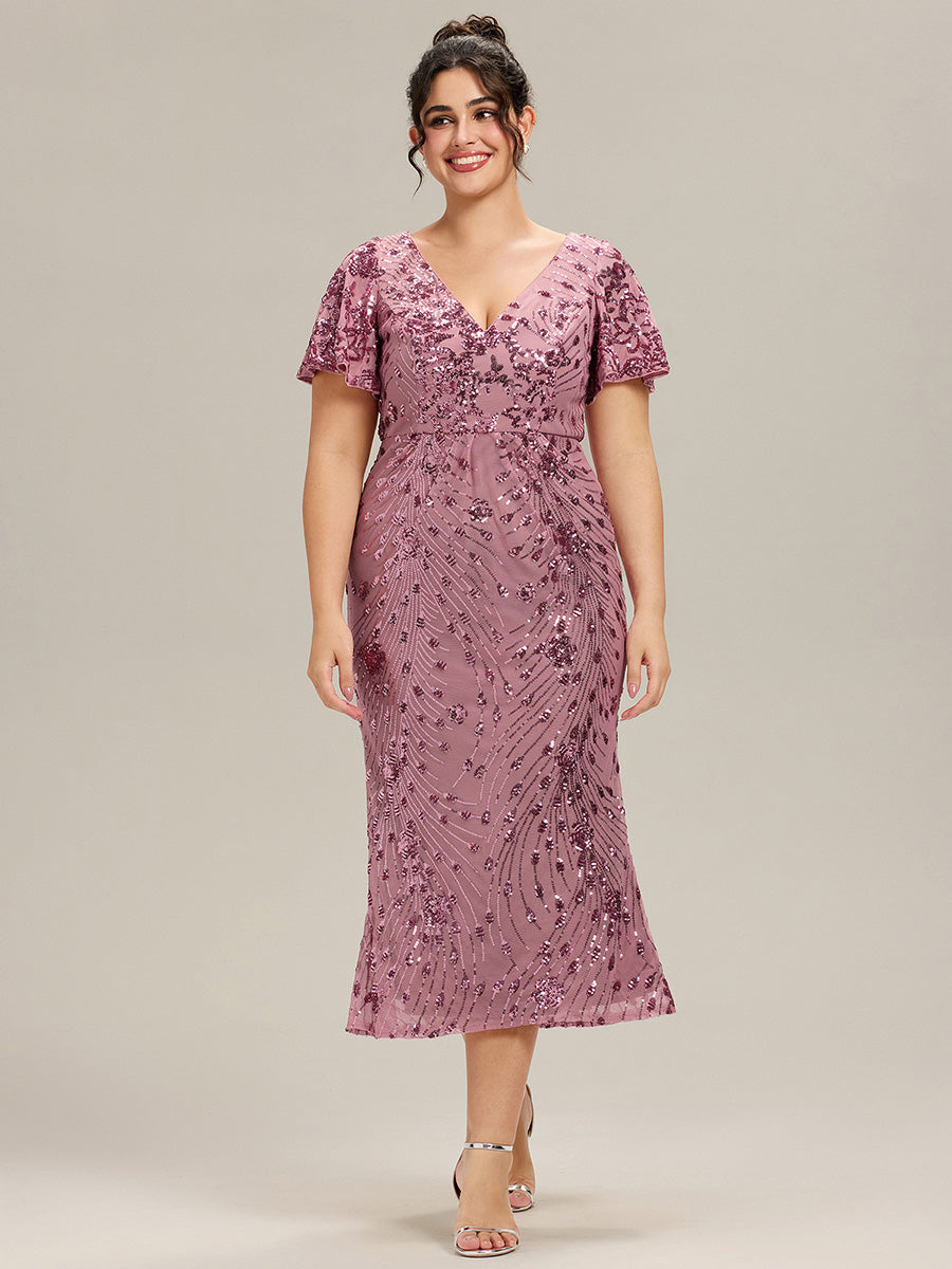 Robe d'invité de mariage trapèze en mousseline fluide à encolure ronde et longueur au genou #Couleur_Orchidee