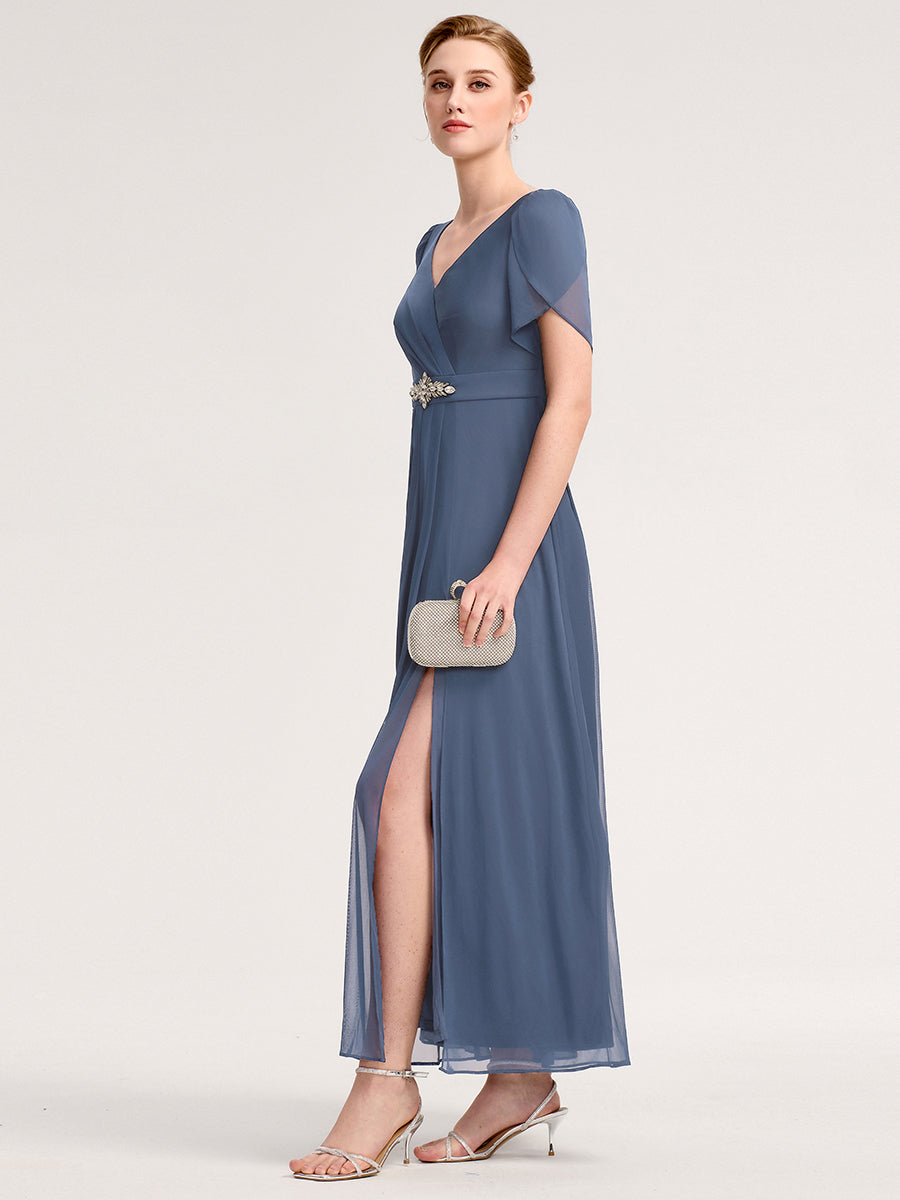 Meilleurs choix de robes de demoiselle d'honneur en satin #Couleur_Marine Fume