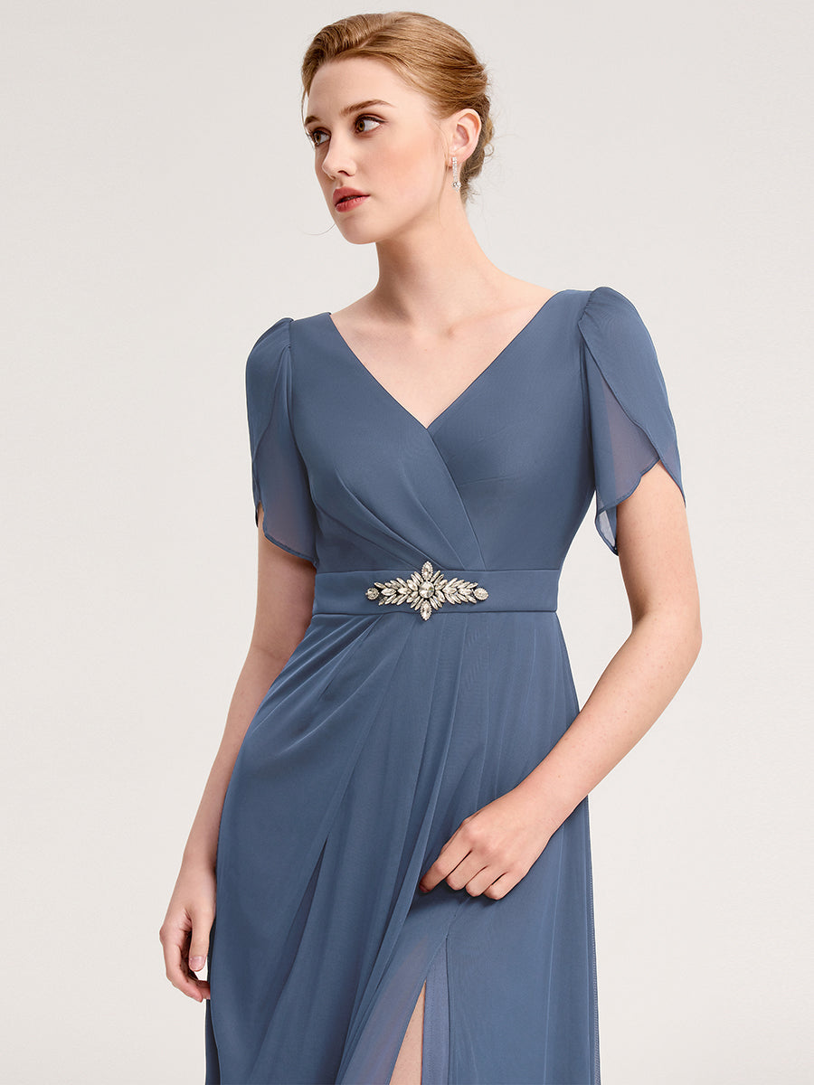 Meilleurs choix de robes de demoiselle d'honneur en satin #Couleur_Marine Fume