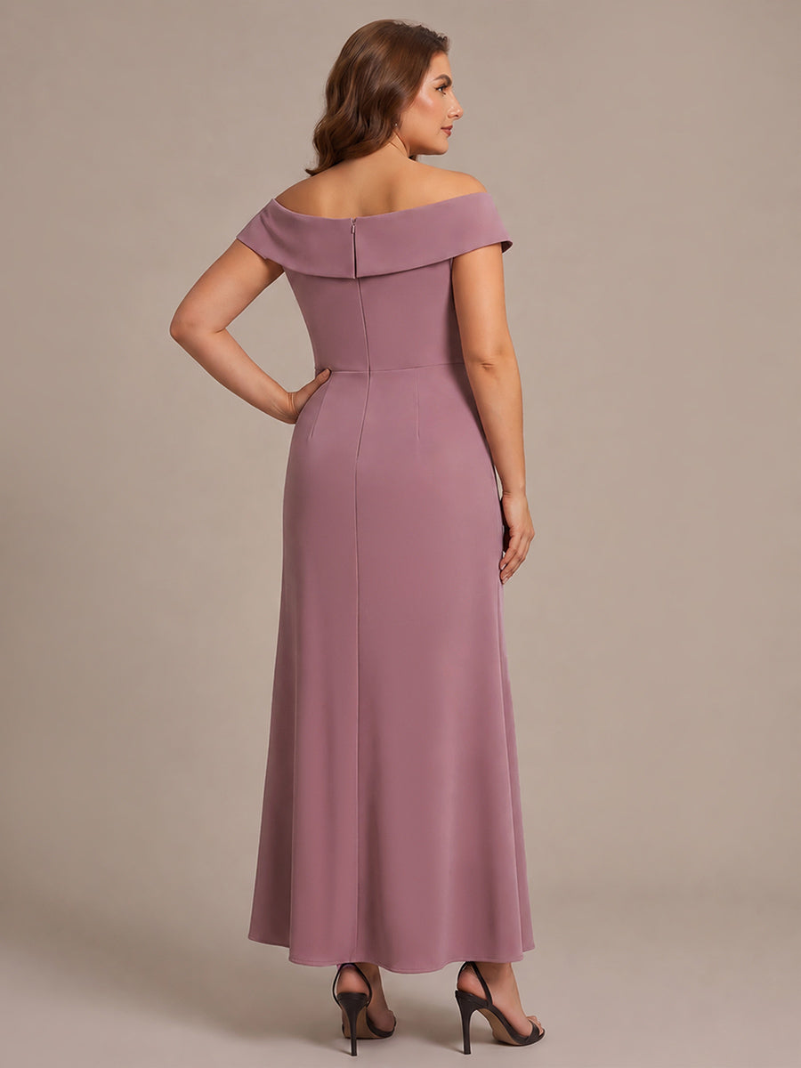 Robe sir¨¨ne ¨¤ encolure en V asym¨¦trique avec volants et fermeture ¨¦clair au dos sans manches tr¨¨s extensible #Couleur_Orchidee