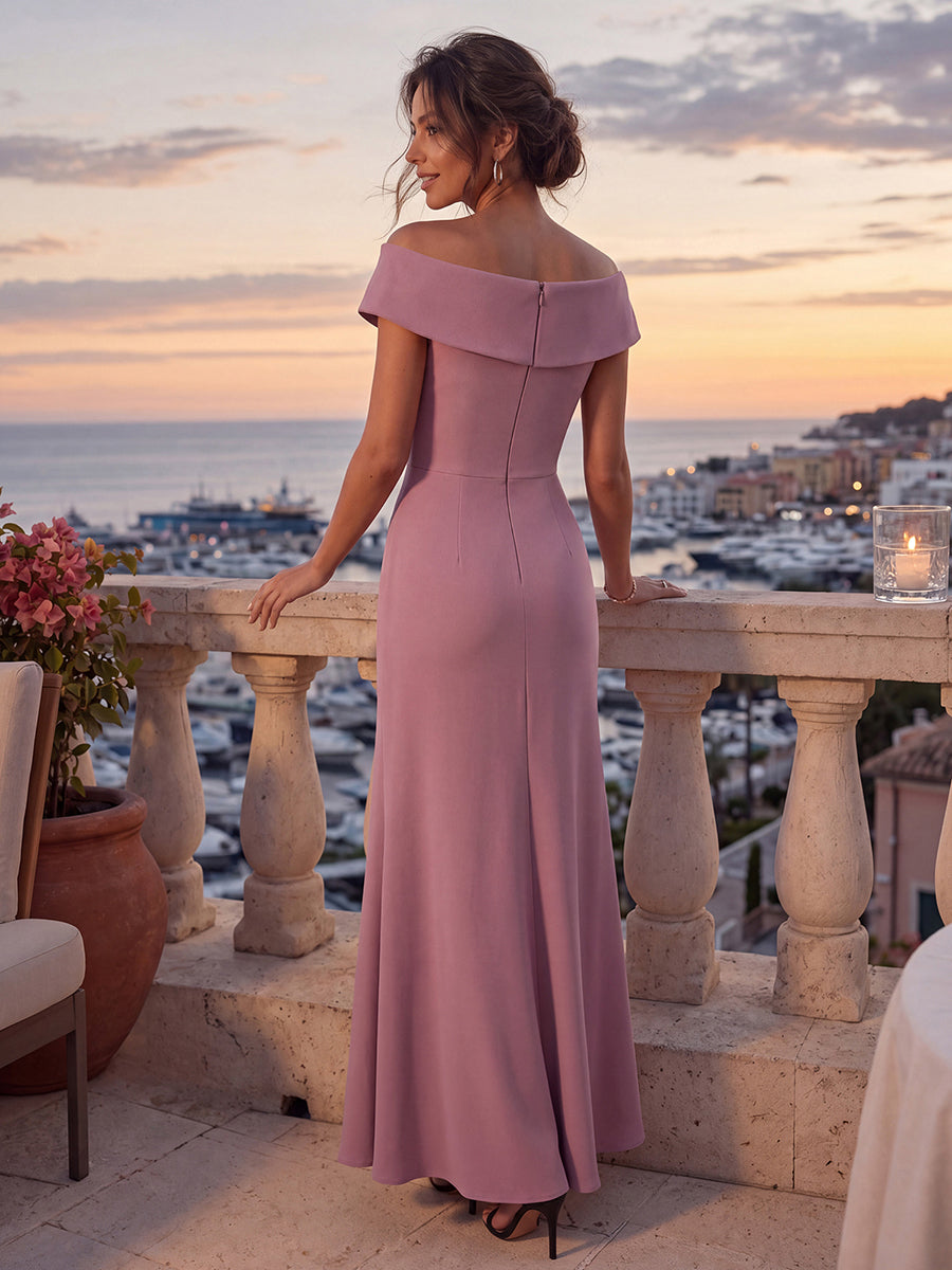 Robe sir¨¨ne ¨¤ encolure en V asym¨¦trique avec volants et fermeture ¨¦clair au dos sans manches tr¨¨s extensible #Couleur_Orchidee