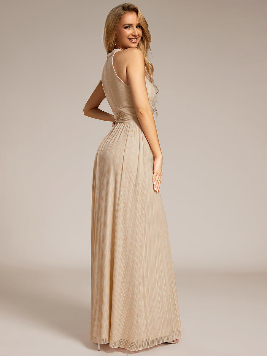 Robe de soirée formelle scintillante à col licou avec silhouette trapèze #Couleur_Charbon