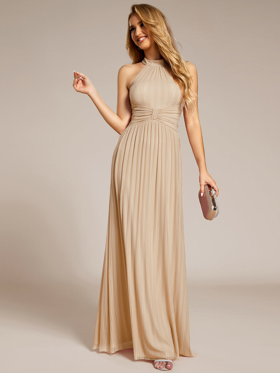 Robe de soirée formelle scintillante à col licou avec silhouette trapèze #Couleur_Charbon