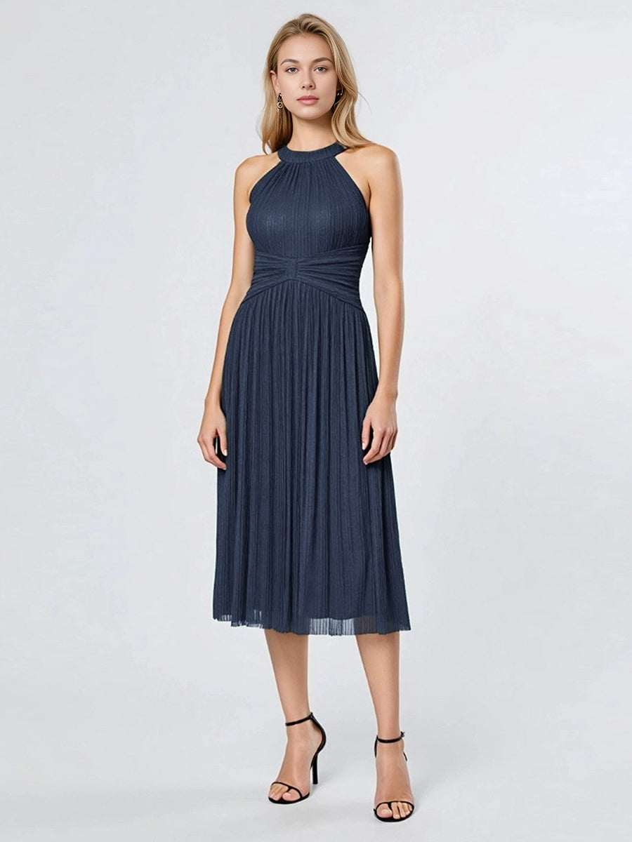 Meilleurs choix de robes de demoiselle d'honneur en satin #Couleur_Bleu Marine