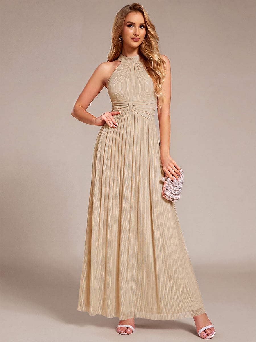 Robe de soirée formelle scintillante à col licou avec silhouette trapèze #Couleur_Charbon