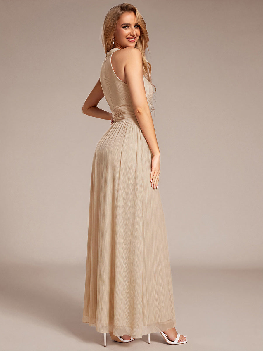 Robe de soirée formelle scintillante à col licou avec silhouette trapèze #Couleur_Charbon