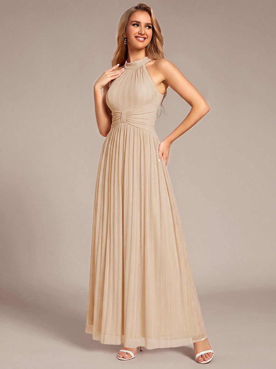 Robe de soirée formelle scintillante à col licou avec silhouette trapèze #Couleur_Charbon