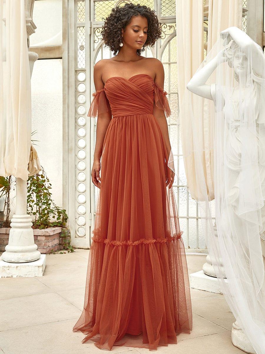 Burnt Orange Bridesmaid Dresses #style_EE50126BO