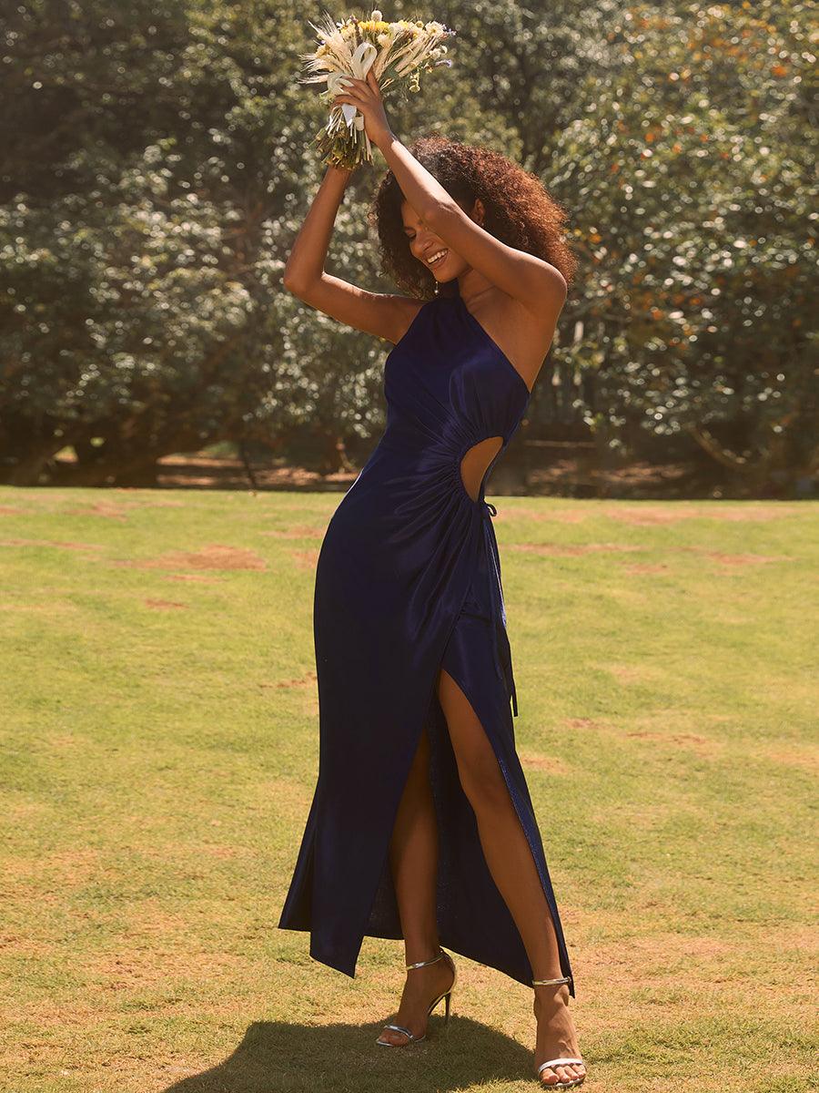 Robe Mariage Invitée en satin avec ceinture élastique à épaules dénudées #Couleur_Vert Fonce Robe Mariage Invitée en satin avec ceinture élastique à épaules dénudées