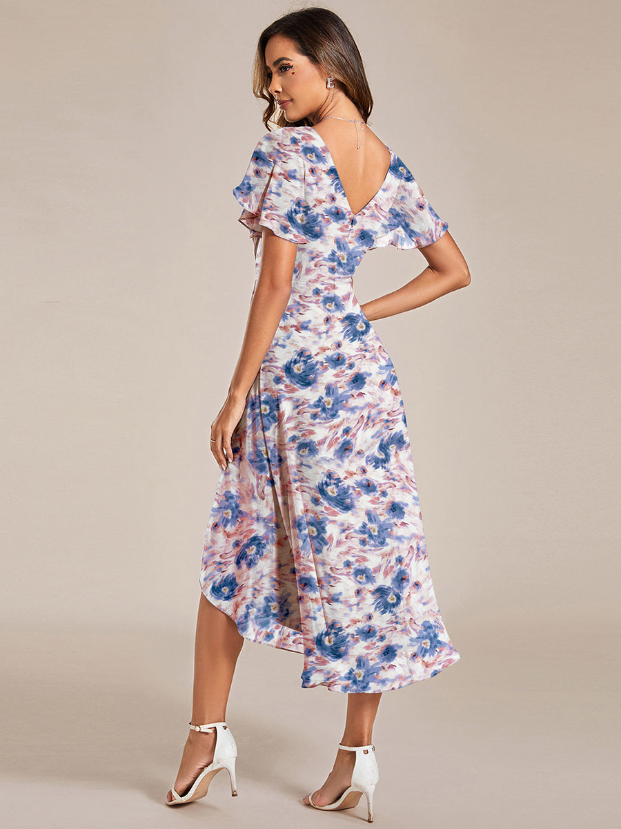 Robes de demoiselle d'honneur dos nu avec nœuds #Couleur_Azur Méditerranée