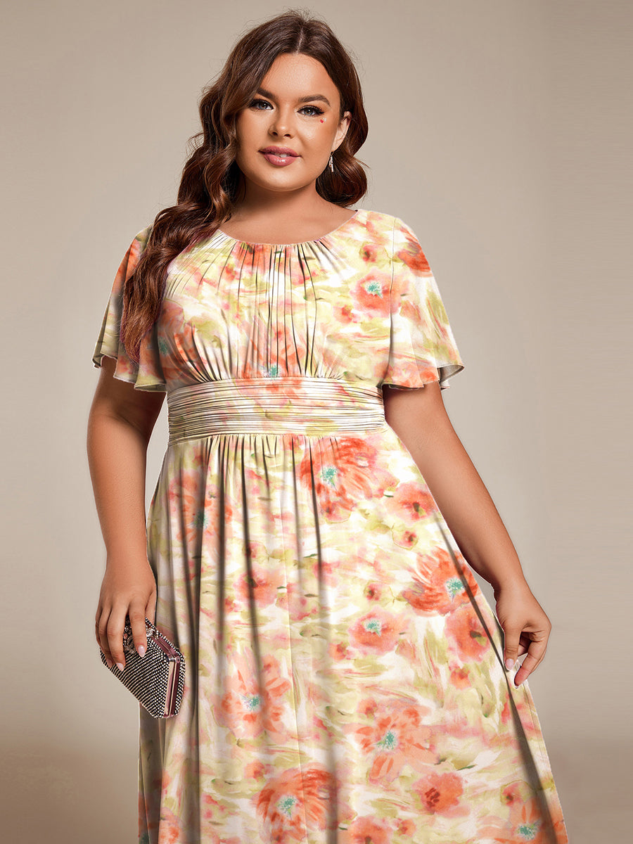 ever EDEN|Robe d'invité de mariage trapèze en mousseline fluide à encolure ronde et longueur au genou #Couleur_Brumaie de Palissandre