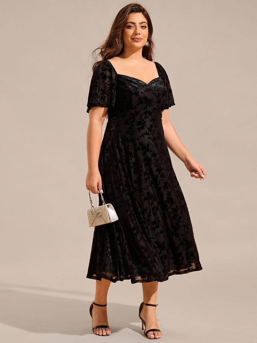 Robe de mariée trapèze en velours imprimé grande taille? #Couleur_Noir