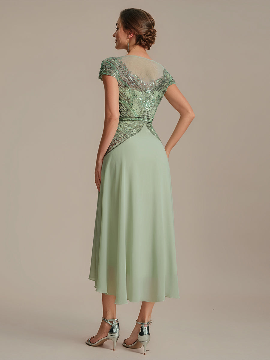 robe maxi sans manches à sequins avec patchwork #Couleur_Menthe Verte