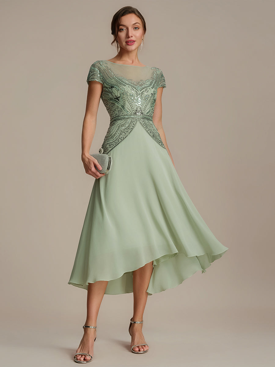 robe maxi sans manches à sequins avec patchwork #Couleur_Menthe Verte