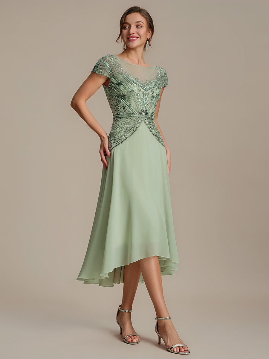 robe maxi sans manches à sequins avec patchwork #Couleur_Menthe Verte