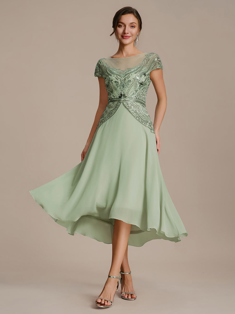 robe maxi sans manches à sequins avec patchwork #Couleur_Menthe Verte