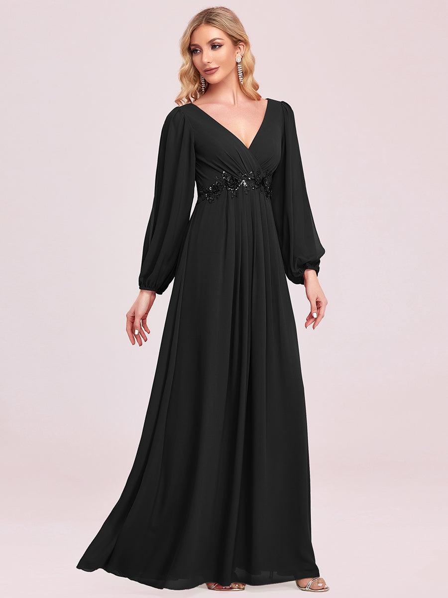 Robe de soirée noire pour fête d'automne et d'hiver 2024 #Style_EP00461BK