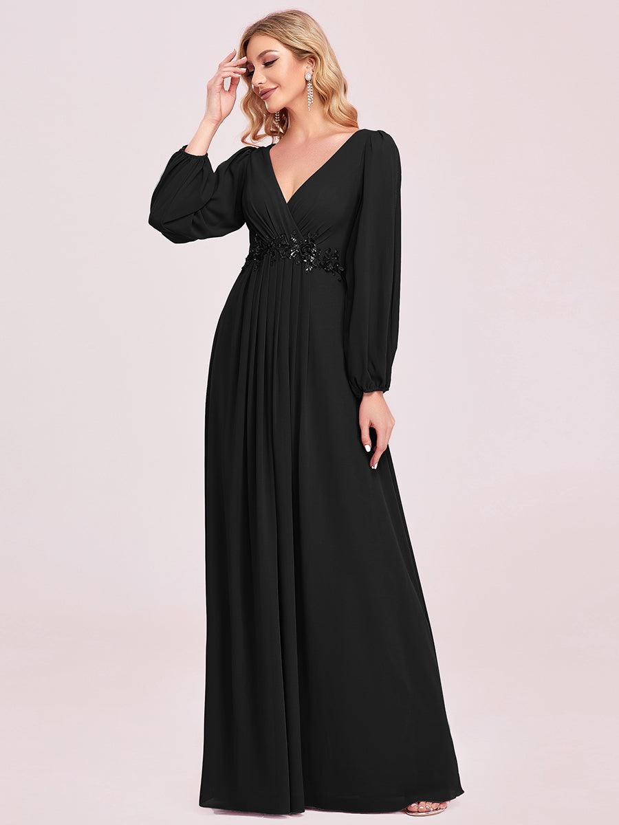 Robe de soirée noire pour fête d'automne et d'hiver 2024 #Style_EP00461BK