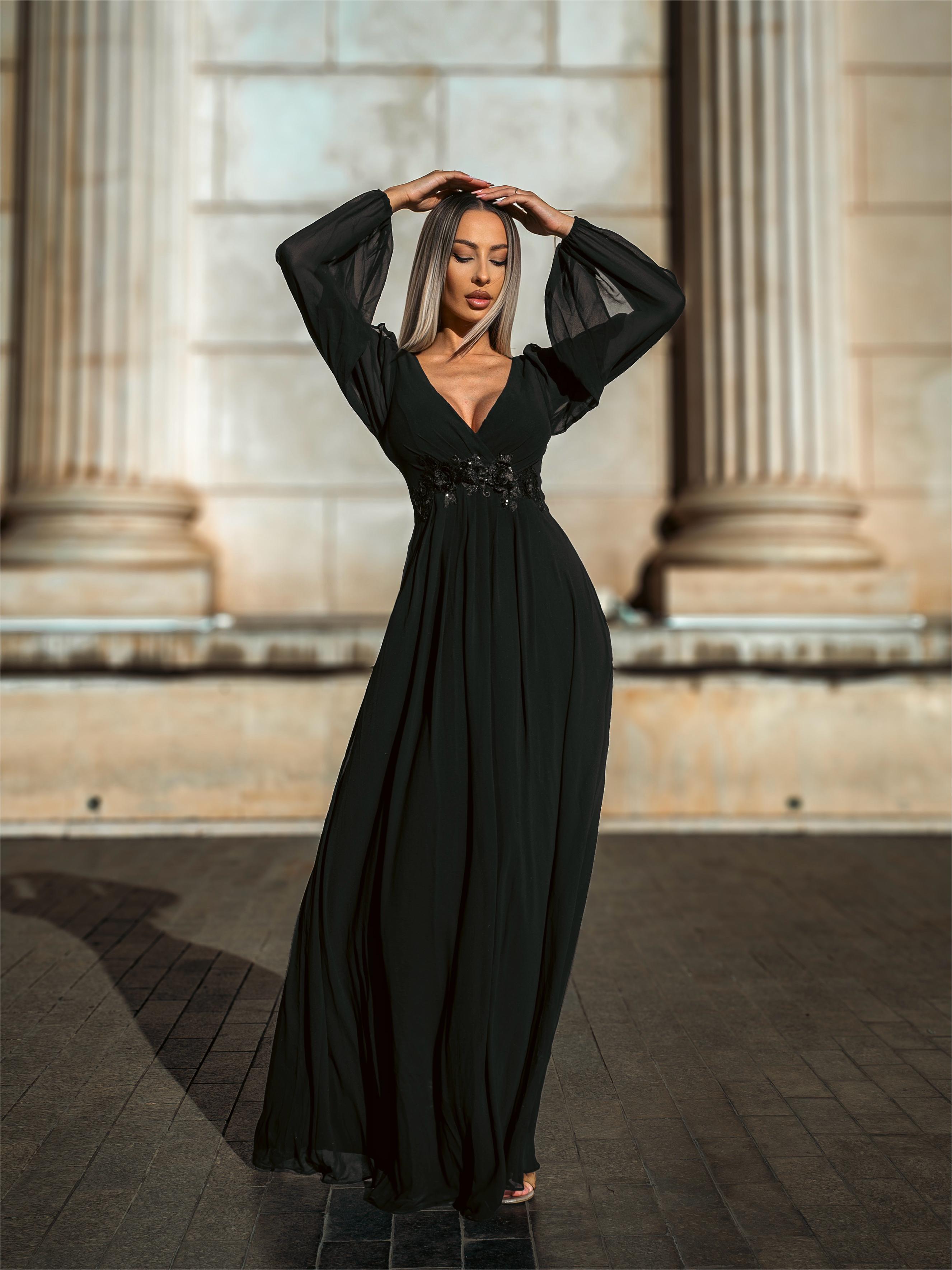 MEILLEURS CHOIX Robe de soirée à manches longues