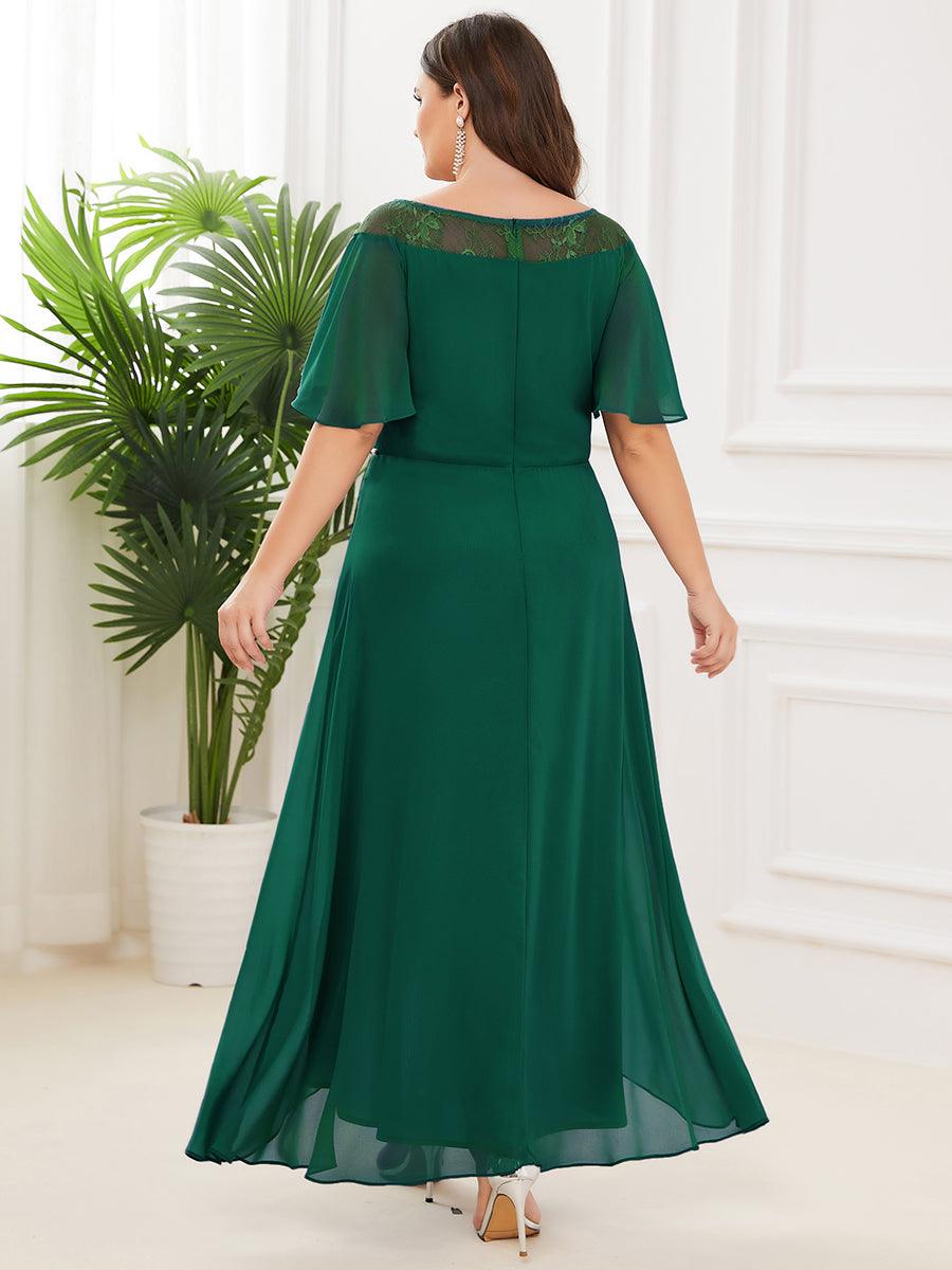 Robe mi-longue trapèze décontractée à encolure bateau pour femmes de grande taille avec ourlets asymétriques #Couleur_Marine Fume Robe mi-longue trapèze décontractée à encolure bateau pour femmes de grande taille avec ourlets asymétriques