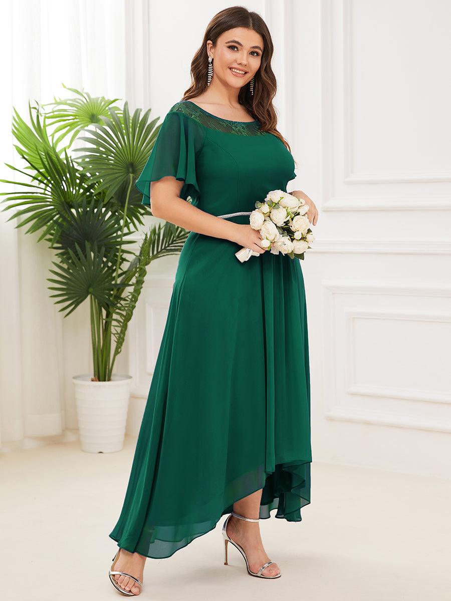 Robe mi-longue trapèze décontractée à encolure bateau pour femmes de grande taille avec ourlets asymétriques #Couleur_Marine Fume Robe mi-longue trapèze décontractée à encolure bateau pour femmes de grande taille avec ourlets asymétriques