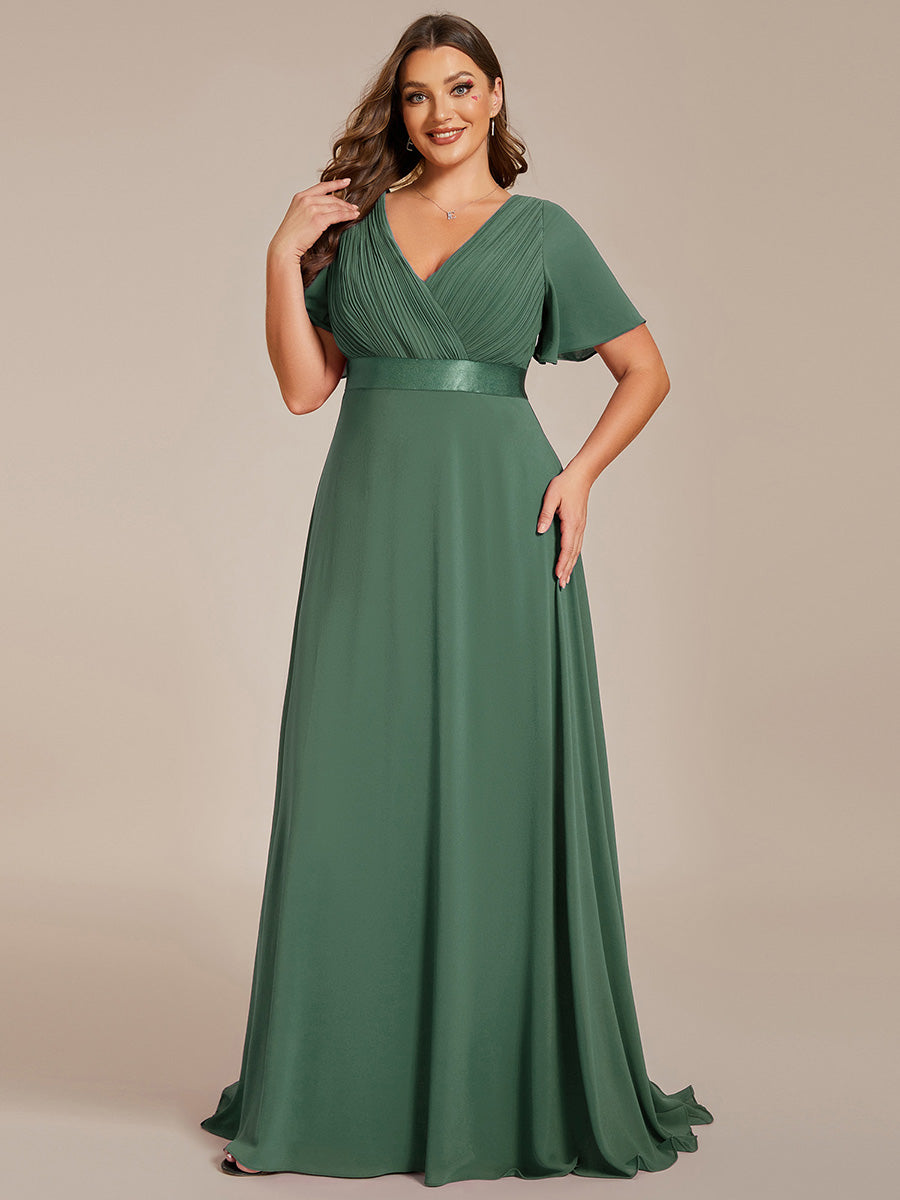 Robe de maternité en mousseline simple à manches volantées #Couleur_Eukalyptus Grün