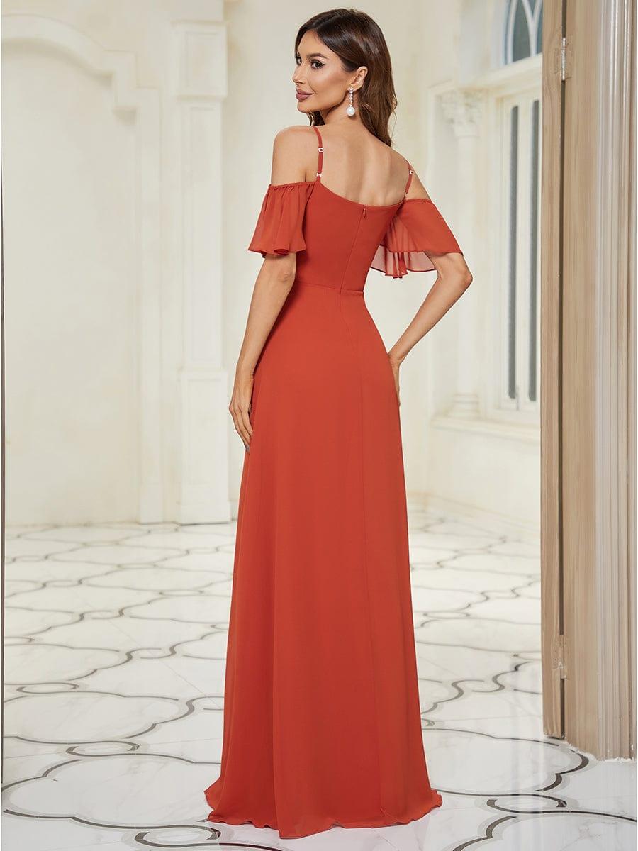 Burnt Orange Bridesmaid Dresses #style_ES00237BO